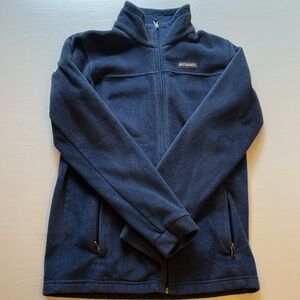 Columbia fleece zip up jacket, youth XL, like new, navy color